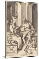 The Lute Player and the Singer, c.1500-Israhel van, the younger Meckenem-Mounted Giclee Print
