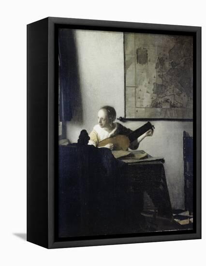 The Lute Player-Johannes Vermeer-Framed Stretched Canvas