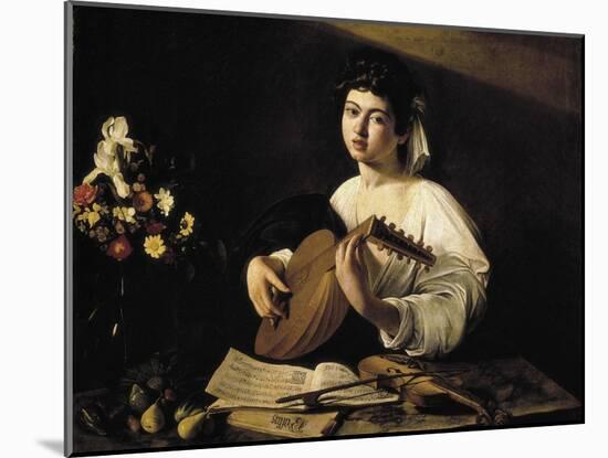 The Lute-Player-Caravaggio-Mounted Art Print