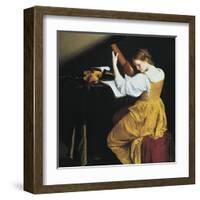 The Lute Player-Orazio Gentileschi-Framed Art Print