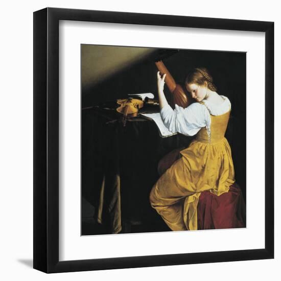 The Lute Player-Orazio Gentileschi-Framed Art Print