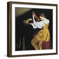 The Lute Player-Orazio Gentileschi-Framed Art Print