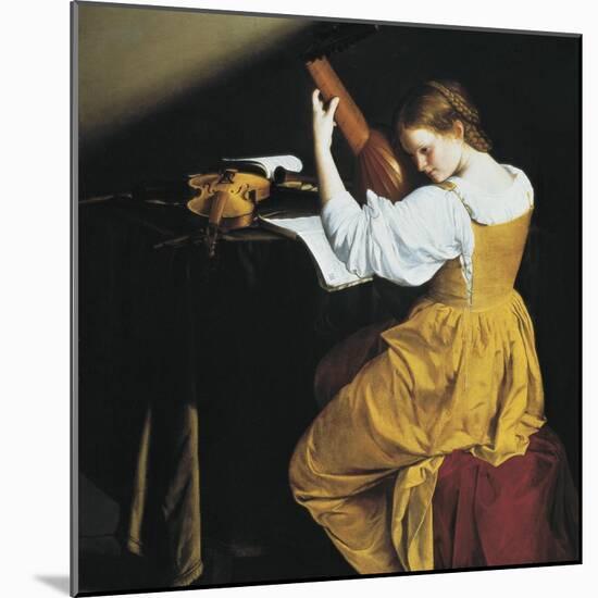 The Lute Player-Orazio Gentileschi-Mounted Art Print