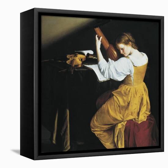 The Lute Player-Orazio Gentileschi-Framed Stretched Canvas