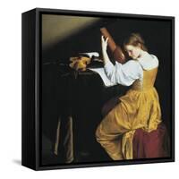 The Lute Player-Orazio Gentileschi-Framed Stretched Canvas