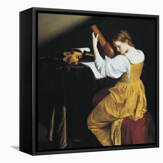 The Lute Player-Orazio Gentileschi-Framed Stretched Canvas