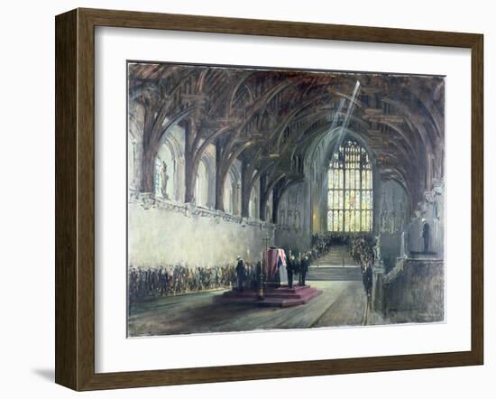 The Lying in State of Sir Winston Churchill (1874-1965), January 29Th, 1965 (Oil on Canvas)-Terence Cuneo-Framed Giclee Print