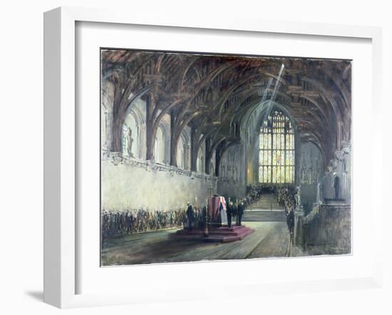 The Lying in State of Sir Winston Churchill (1874-1965), January 29Th, 1965 (Oil on Canvas)-Terence Cuneo-Framed Giclee Print