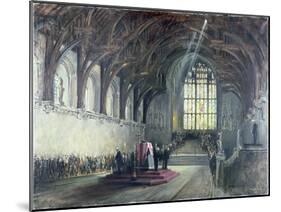 The Lying in State of Sir Winston Churchill (1874-1965), January 29Th, 1965 (Oil on Canvas)-Terence Cuneo-Mounted Giclee Print