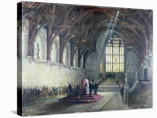 The Lying in State of Sir Winston Churchill (1874-1965), January 29Th, 1965 (Oil on Canvas)-Terence Cuneo-Stretched Canvas