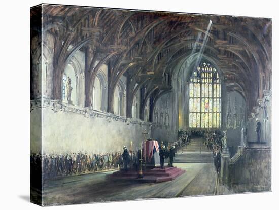 The Lying in State of Sir Winston Churchill (1874-1965), January 29Th, 1965 (Oil on Canvas)-Terence Cuneo-Stretched Canvas