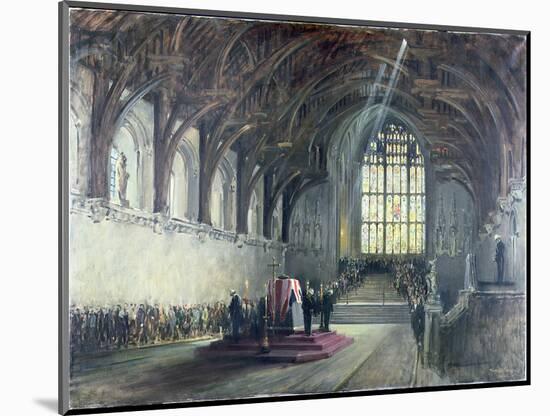 The Lying in State of Sir Winston Churchill (1874-1965), January 29Th, 1965 (Oil on Canvas)-Terence Cuneo-Mounted Giclee Print