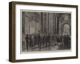 The Lying in State of the Late Pope Pius Ix, Outside the Chapel of the Holy Sacrament, St Peter'S-null-Framed Giclee Print