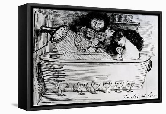The M's at Ems, 1869 (Pen and Ink on Paper)-Dante Gabriel Rossetti-Framed Stretched Canvas