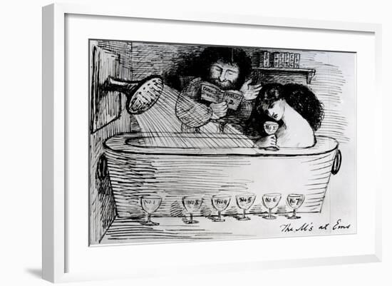 The M's at Ems, 1869 (Pen and Ink on Paper)-Dante Gabriel Rossetti-Framed Giclee Print