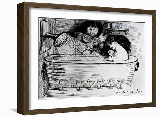 The M's at Ems, 1869 (Pen and Ink on Paper)-Dante Gabriel Rossetti-Framed Giclee Print