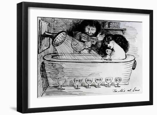 The M's at Ems, 1869 (Pen and Ink on Paper)-Dante Gabriel Rossetti-Framed Giclee Print