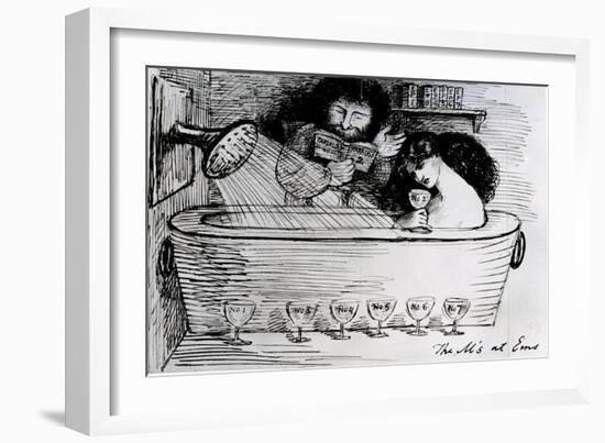 The M's at Ems, 1869 (Pen and Ink on Paper)-Dante Gabriel Rossetti-Framed Giclee Print