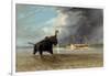 The 'Ma Roberts' and an Elephant in the Shallows, Lower Zambezi, 1859-Thomas Baines-Framed Giclee Print