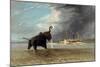 The 'Ma Roberts' and an Elephant in the Shallows, Lower Zambezi, 1859-Thomas Baines-Mounted Giclee Print