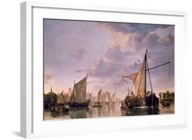 The Maas at Dordrecht, 1680-Aelbert Cuyp-Framed Giclee Print