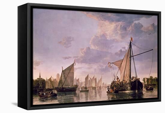 The Maas at Dordrecht, 1680-Aelbert Cuyp-Framed Stretched Canvas