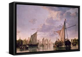 The Maas at Dordrecht, 1680-Aelbert Cuyp-Framed Stretched Canvas
