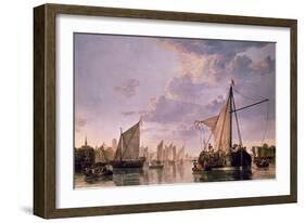 The Maas at Dordrecht, 1680-Aelbert Cuyp-Framed Giclee Print