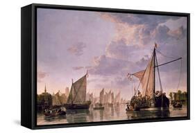 The Maas at Dordrecht, 1680-Aelbert Cuyp-Framed Stretched Canvas