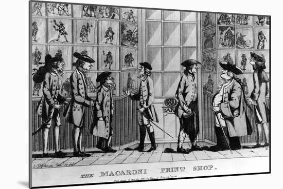 The Macaroni Print Shop, Published by N. Darley, 1772-E Jopham-Mounted Giclee Print