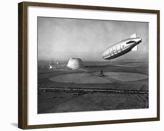 The Macon Approaches an Airfield-null-Framed Photographic Print