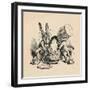 'The Mad Hatter and March hare trying to put the Dormouse into a teapot', 1889-John Tenniel-Framed Giclee Print