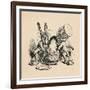 'The Mad Hatter and March hare trying to put the Dormouse into a teapot', 1889-John Tenniel-Framed Giclee Print