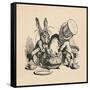 'The Mad Hatter and March hare trying to put the Dormouse into a teapot', 1889-John Tenniel-Framed Stretched Canvas