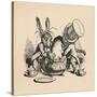 'The Mad Hatter and March hare trying to put the Dormouse into a teapot', 1889-John Tenniel-Stretched Canvas