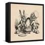 'The Mad Hatter and March hare trying to put the Dormouse into a teapot', 1889-John Tenniel-Framed Stretched Canvas