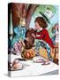 'The Mad Hatter and the March Hare trying to put the Dormouse into a teapot', c1910-John Tenniel-Stretched Canvas