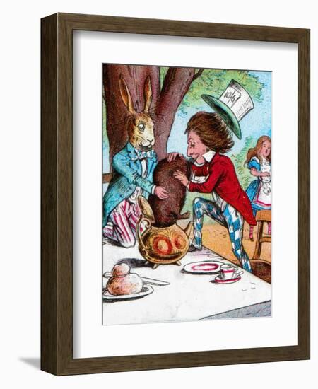 'The Mad Hatter and the March Hare trying to put the Dormouse into a teapot', c1910-John Tenniel-Framed Giclee Print