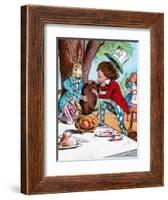 'The Mad Hatter and the March Hare trying to put the Dormouse into a teapot', c1910-John Tenniel-Framed Giclee Print