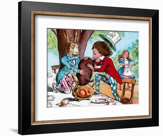 'The Mad Hatter and the March Hare trying to put the Dormouse into a teapot', c1910-John Tenniel-Framed Giclee Print