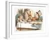 The Mad Hatter's Tea Party, 1890 (Col Version 1)-John Tenniel-Framed Art Print