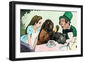 The Mad Hatter's Tea-Party, from Alice in Wonderland by Lewis Caroll (1832-1898), circa 1900, Color-null-Framed Giclee Print