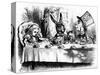 The Mad Hatter's Tea Party-John Tenniel-Stretched Canvas