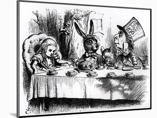 The Mad Hatter's Tea Party-John Tenniel-Mounted Giclee Print