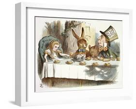 The Mad Hatter's Tea Party-John Teniel-Framed Giclee Print