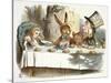 The Mad Hatter's Tea Party-John Teniel-Stretched Canvas