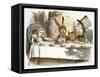 The Mad Hatter's Tea Party-John Teniel-Framed Stretched Canvas