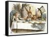 The Mad Hatter's Tea Party-John Teniel-Framed Stretched Canvas