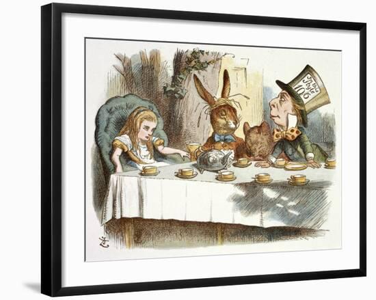 The Mad Hatter's Tea Party-John Teniel-Framed Premium Giclee Print