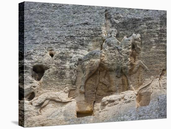 The Madara Rider, an 8th Century Relief Depicting a King on Horseback Carved into Rockface, UNESCO -Dallas & John Heaton-Stretched Canvas